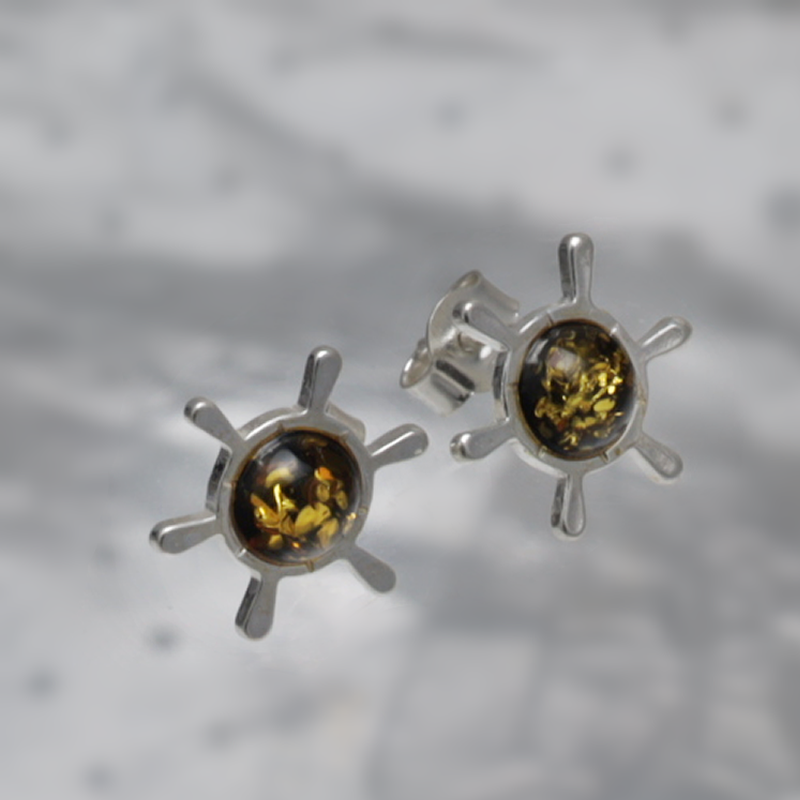 SILVER EARRINGS WITH AMBER_GKSB-143