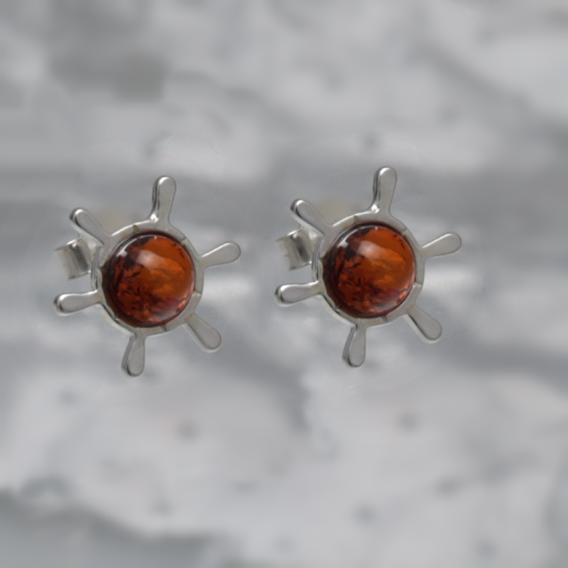 SILVER EARRINGS WITH AMBER_GKSB-144