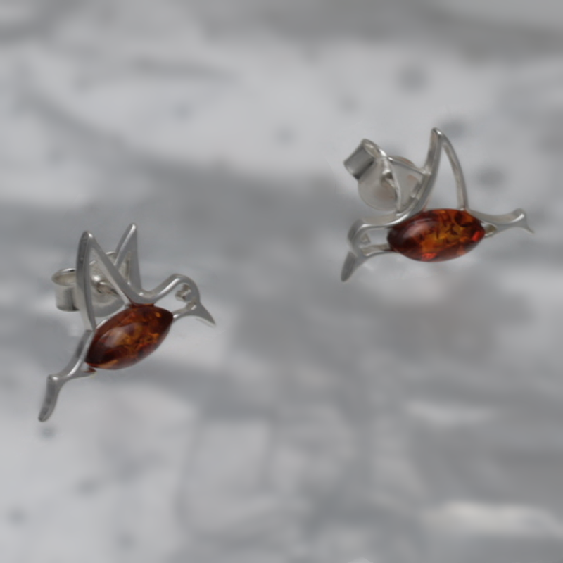 SILVER EARRINGS WITH AMBER_GKSB-145