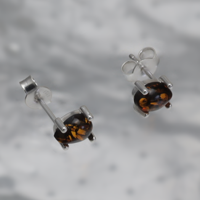 SILVER EARRINGS WITH AMBER_GKSB-149