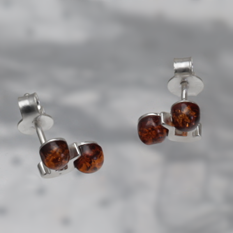 SILVER EARRINGS WITH AMBER_GKSB-152