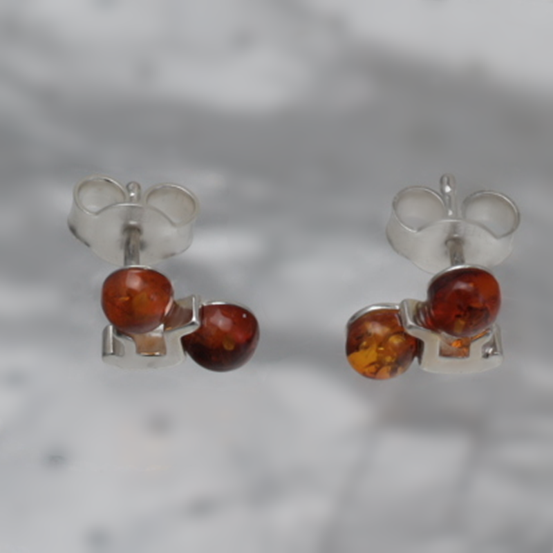 SILVER EARRINGS WITH AMBER_GKSB-153