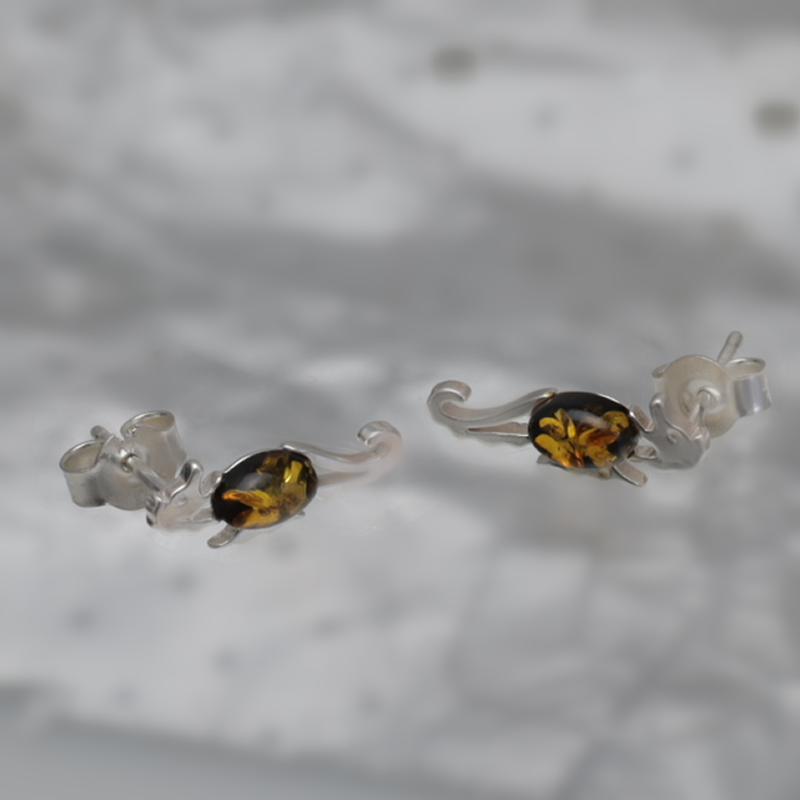 SILVER EARRINGS WITH AMBER_GKSB-154