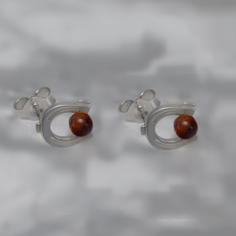 SILVER EARRINGS WITH AMBER_GKSB-163