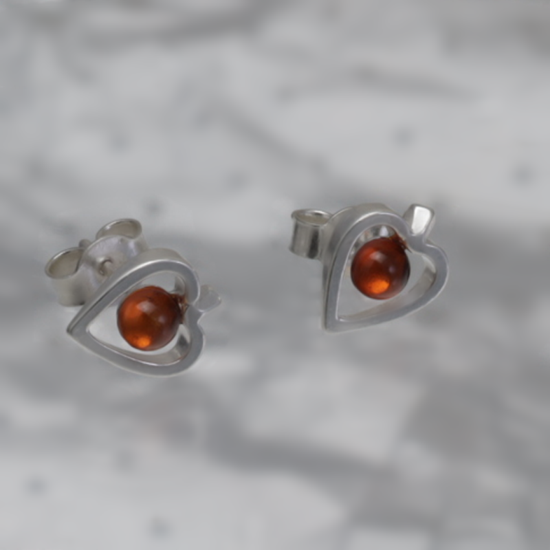 SILVER EARRINGS WITH AMBER_GKSB-165