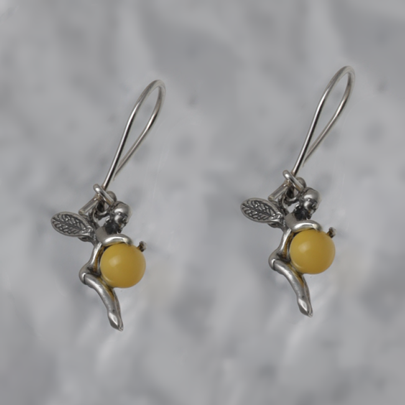 SILVER EARRINGS WITH AMBER_KKSB-002