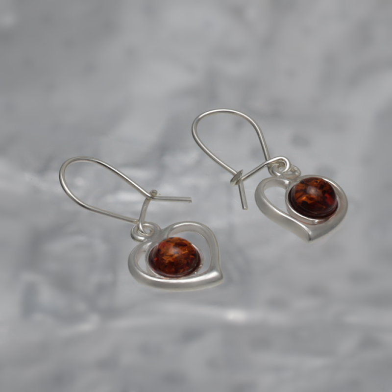 SILVER EARRINGS WITH AMBER_KKSB-003