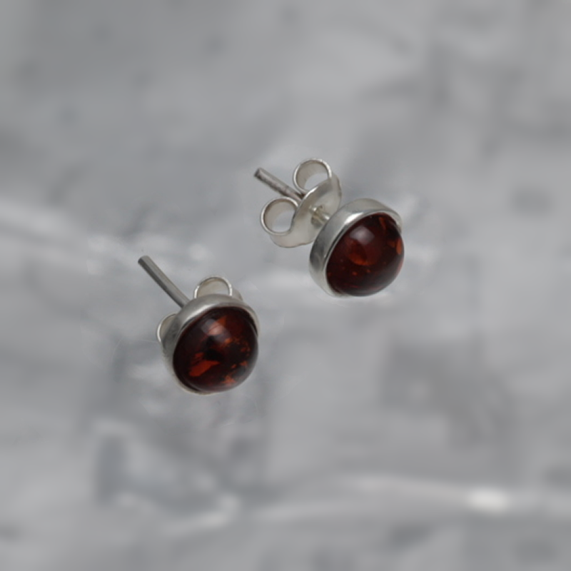 SILVER EARRINGS WITH AMBER_KKSB-004