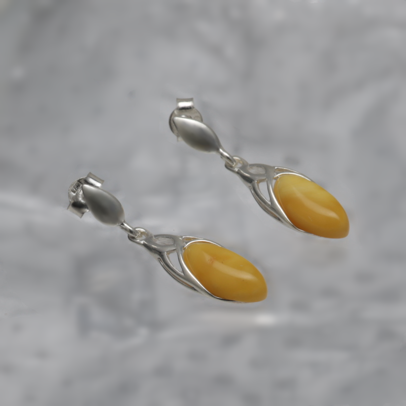 SILVER EARRINGS WITH AMBER_KKSB-007