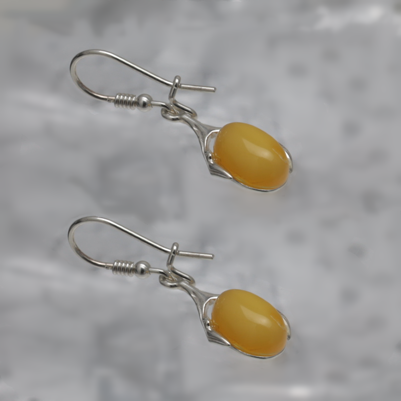 SILVER EARRINGS WITH AMBER_KKSB-009