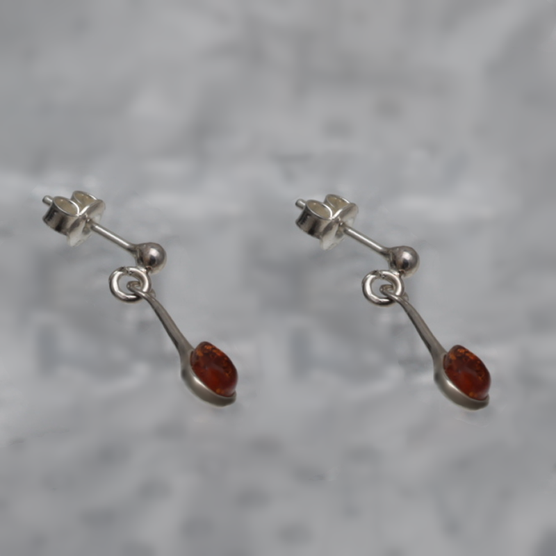 SILVER EARRINGS WITH AMBER_KKSB-011