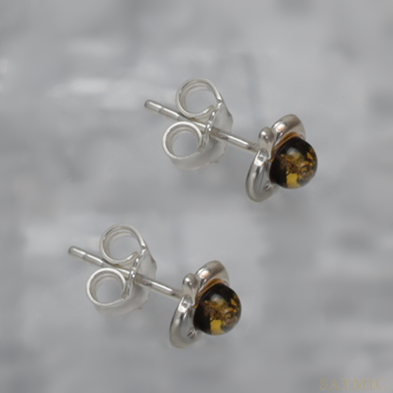 SILVER EARRINGS WITH AMBER_KKSB-015