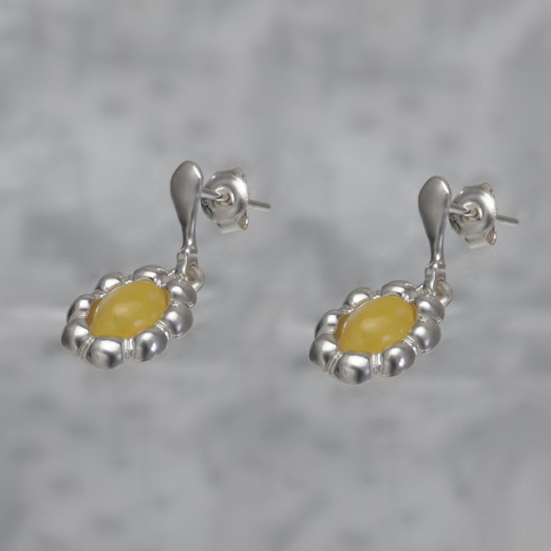 BOUCLES D'OREILLES EN ARGENT AVEC AMBER_KKSB-016