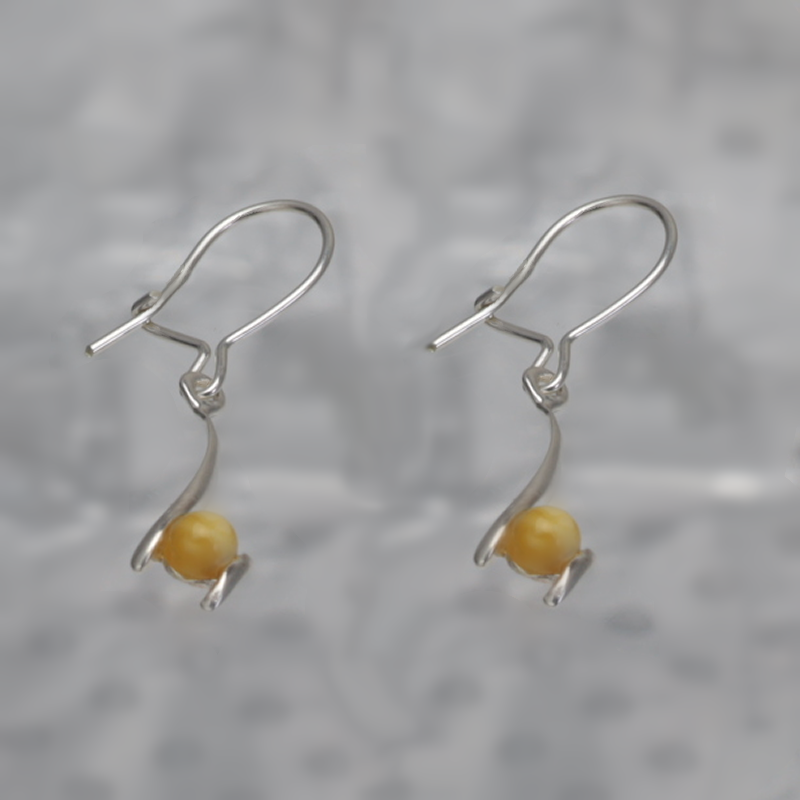 SILVER EARRINGS WITH AMBER_KKSB-017