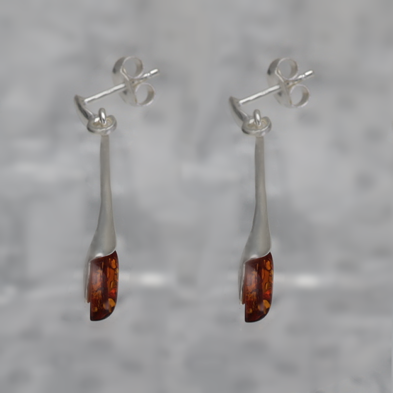 SILVER EARRINGS WITH AMBER_KKSB-018