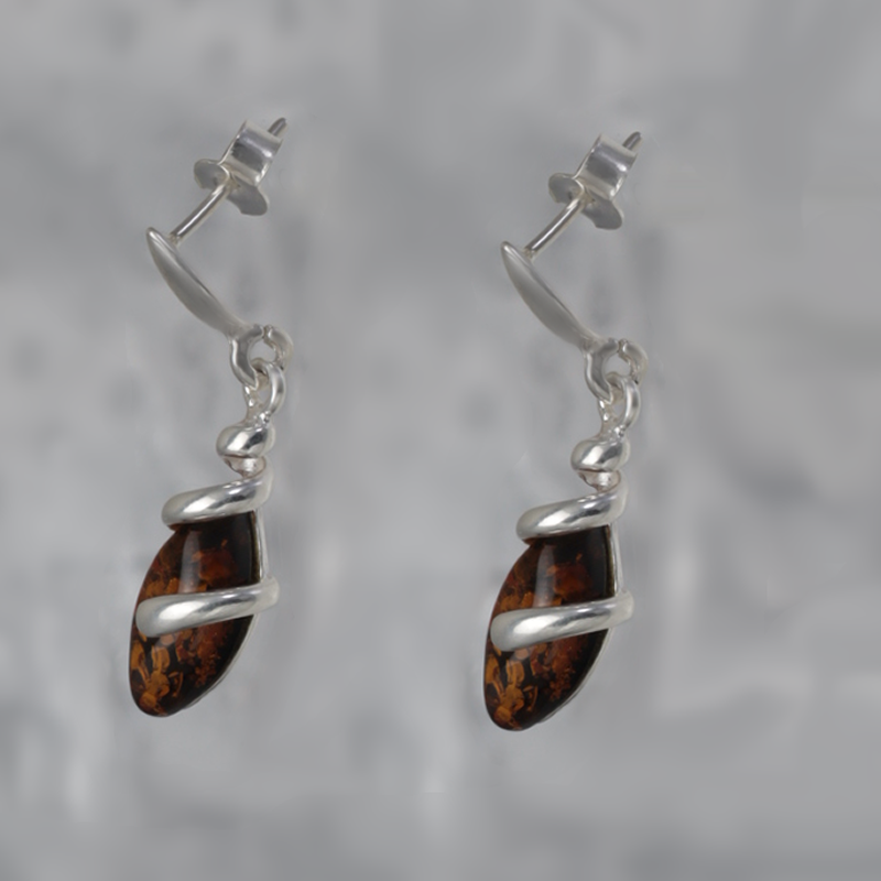 SILVER EARRINGS WITH AMBER_KKSB-022