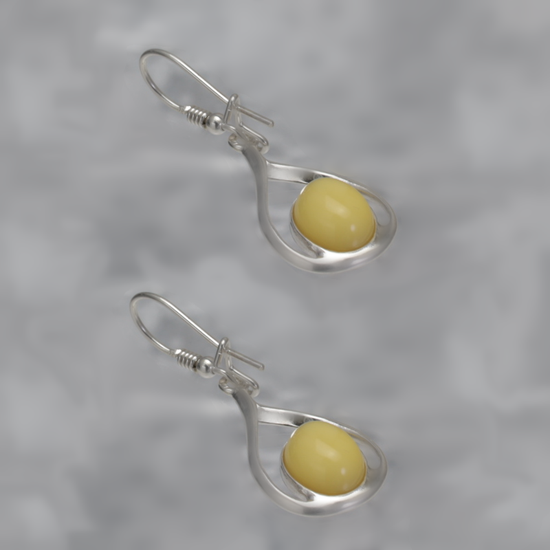 SILVER EARRINGS WITH AMBER_KKSB-024