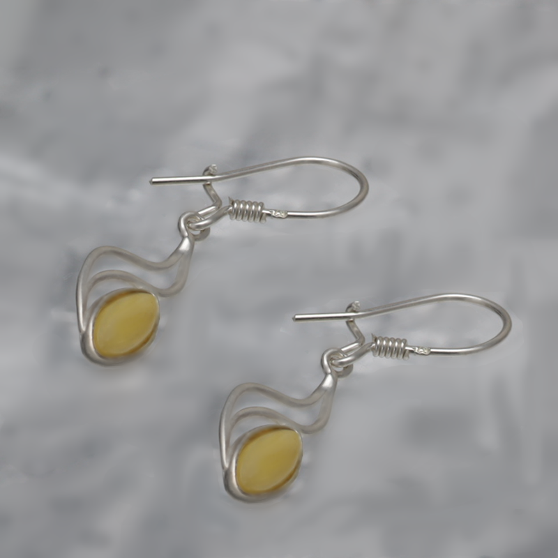 SILVER EARRINGS WITH AMBER_KKSB-027