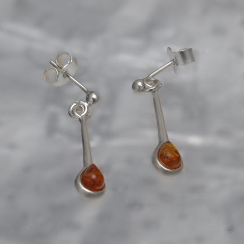 SILVER EARRINGS WITH AMBER_KKSB-028