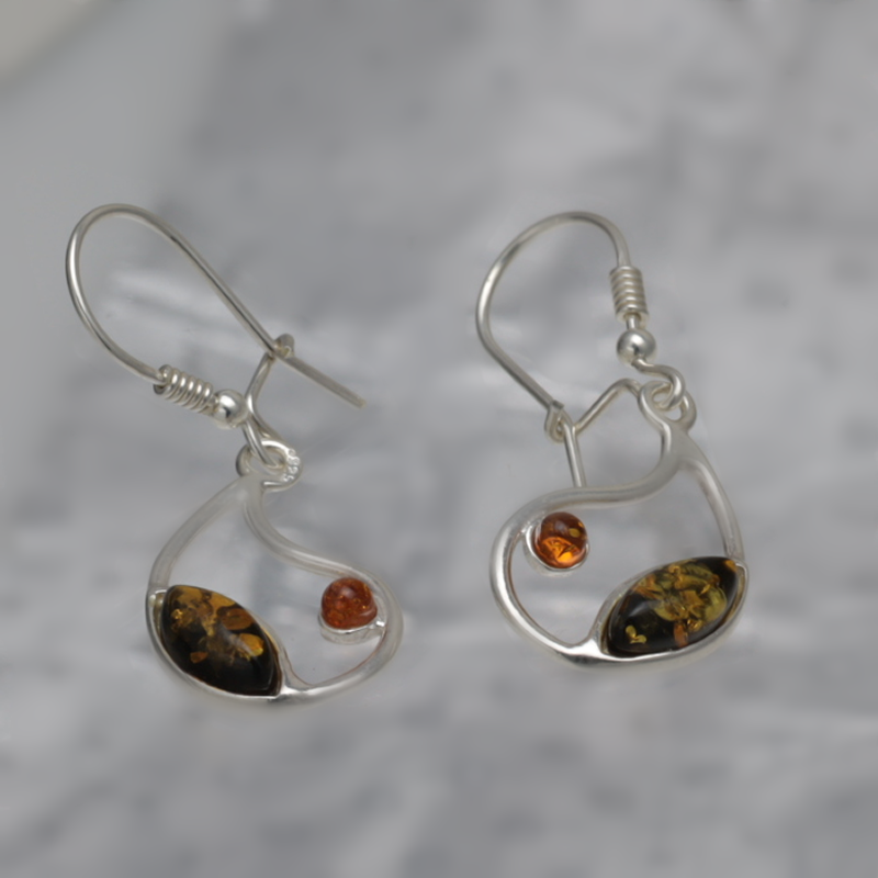 BOUCLES D'OREILLES EN ARGENT AVEC AMBER_KKSB-030