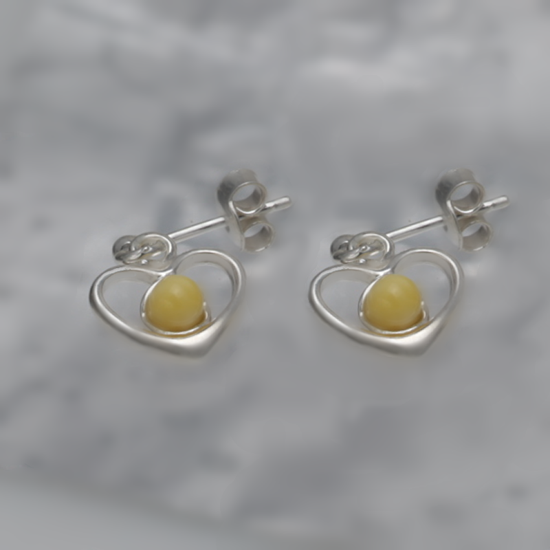 SILVER EARRINGS WITH AMBER_KKSB-031