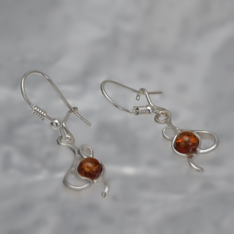 SILVER EARRINGS WITH AMBER_KKSB-036