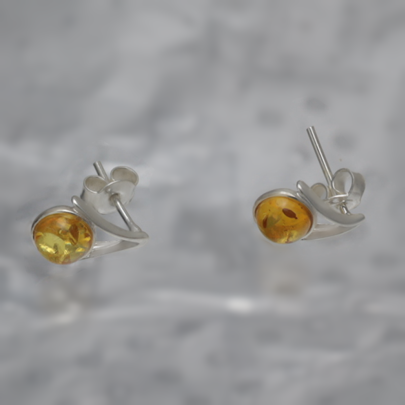 SILVER EARRINGS WITH AMBER_KKSB-037