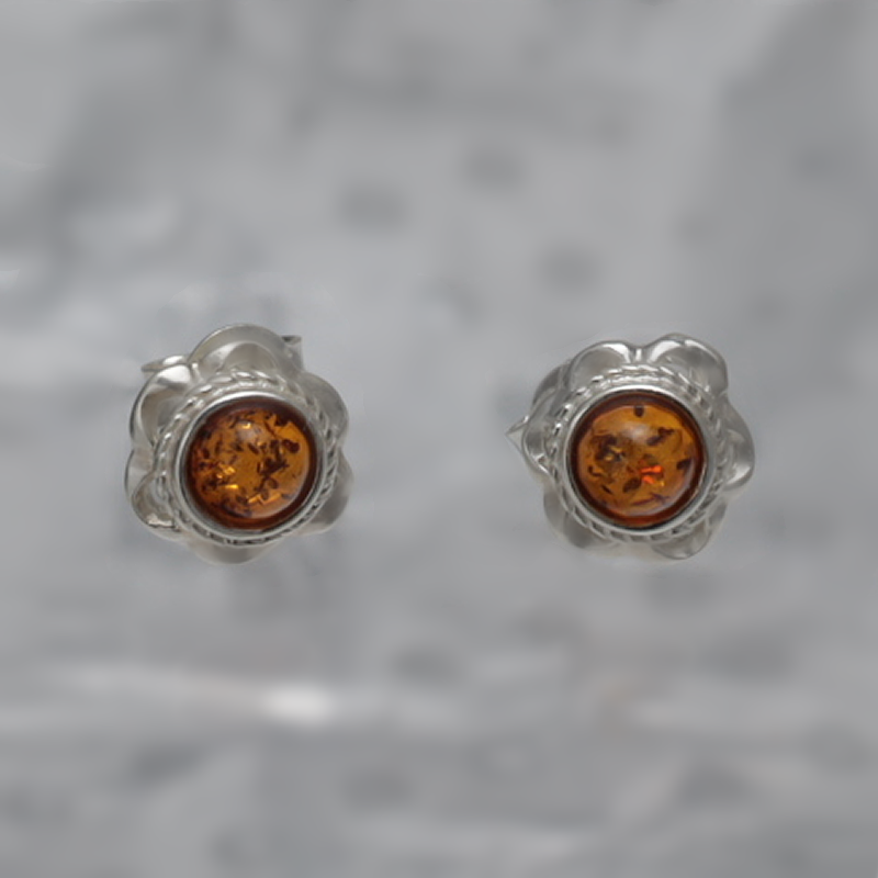 SILVER EARRINGS WITH AMBER_KKSB-040