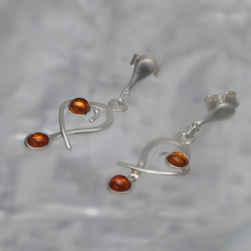 SILVER EARRINGS WITH AMBER_KKSB-041