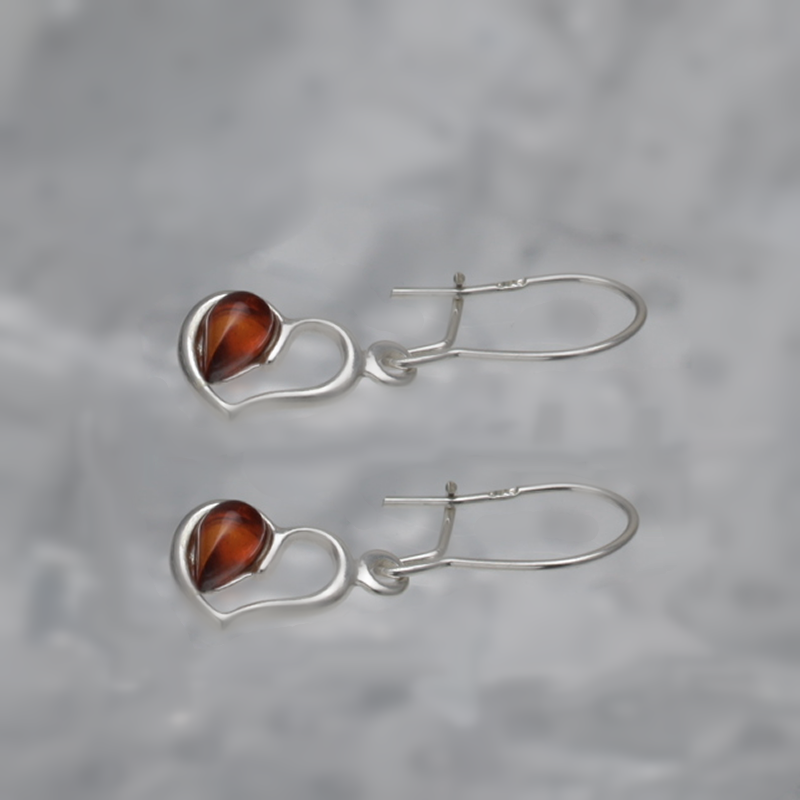 SILVER EARRINGS WITH AMBER_KKSB-044