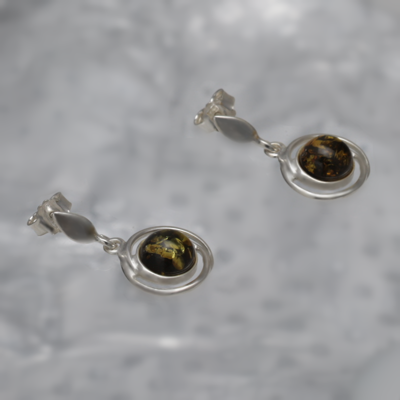 SILVER EARRINGS WITH AMBER_KKSB-045