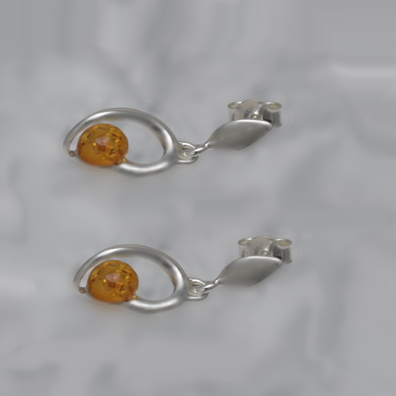 BOUCLES D'OREILLES EN ARGENT AVEC AMBER_KKSB-047