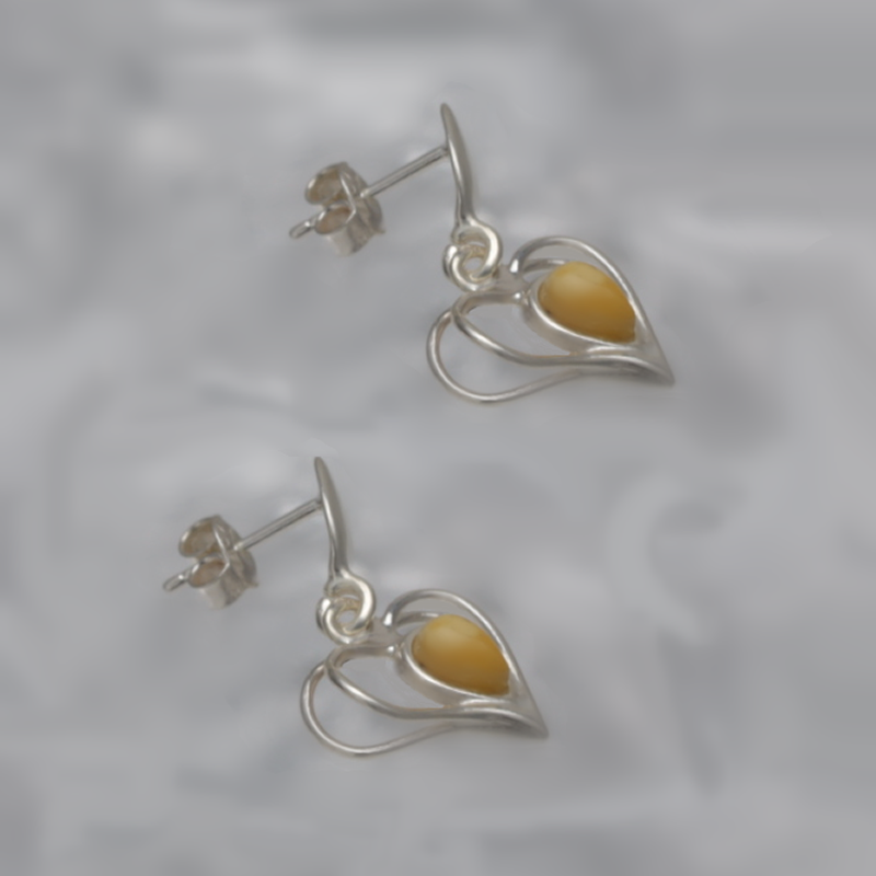 SILVER EARRINGS WITH AMBER_KKSB-048