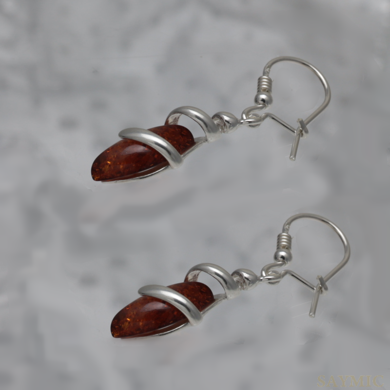 SILVER EARRINGS WITH AMBER_KKSB-049