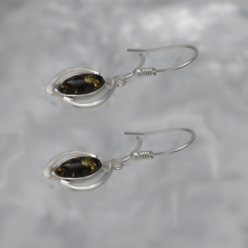 SILVER EARRINGS WITH AMBER_KKSB-050