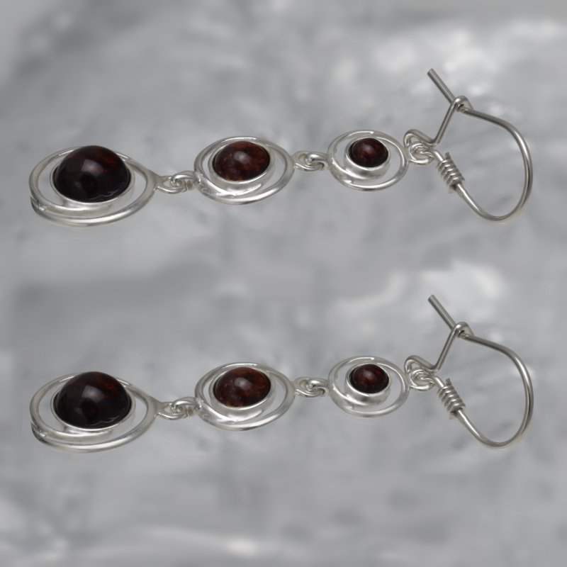 SILVER EARRINGS WITH AMBER_KKSB-051