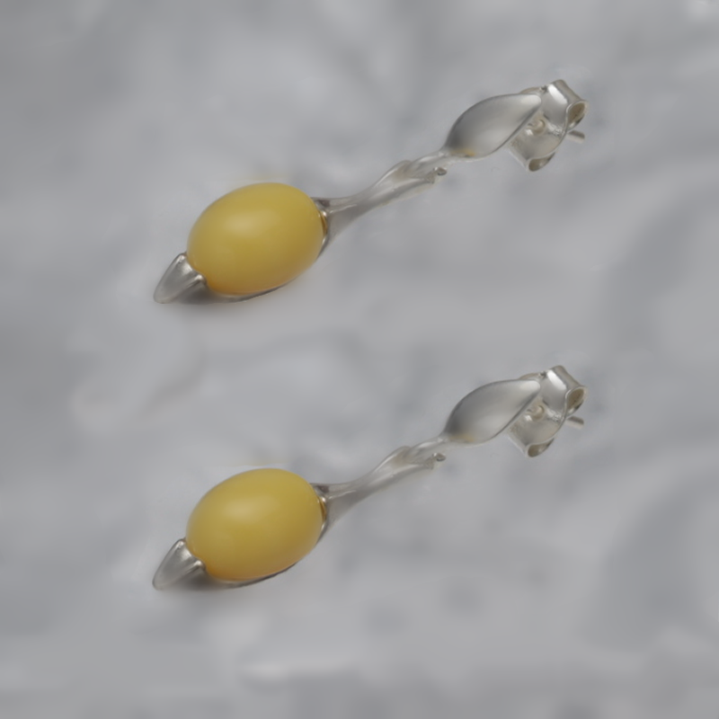 BOUCLES D'OREILLES EN ARGENT AVEC AMBER_KKSB-052