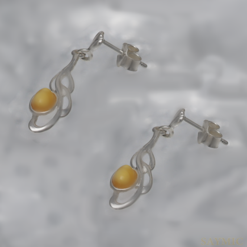 SILVER EARRINGS WITH AMBER_KKSB-053