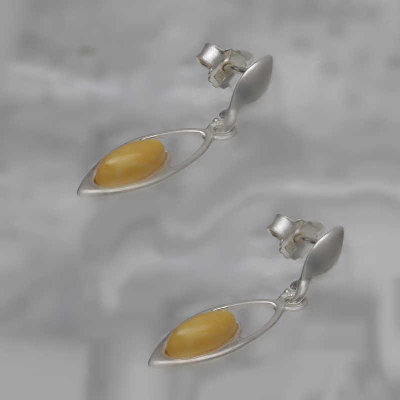 SILVER EARRINGS WITH AMBER_KKSB-056