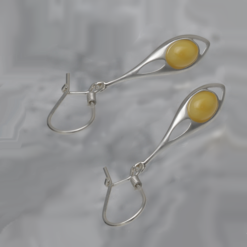 SILVER EARRINGS WITH AMBER_KKSB-057