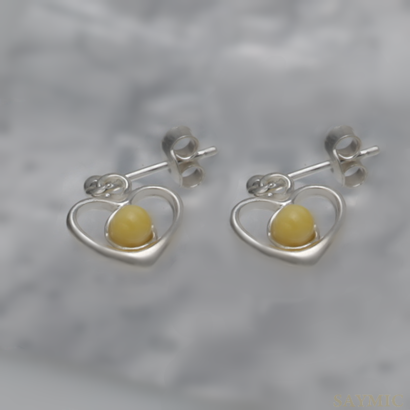 SILVER EARRINGS WITH AMBER_KKSB-061