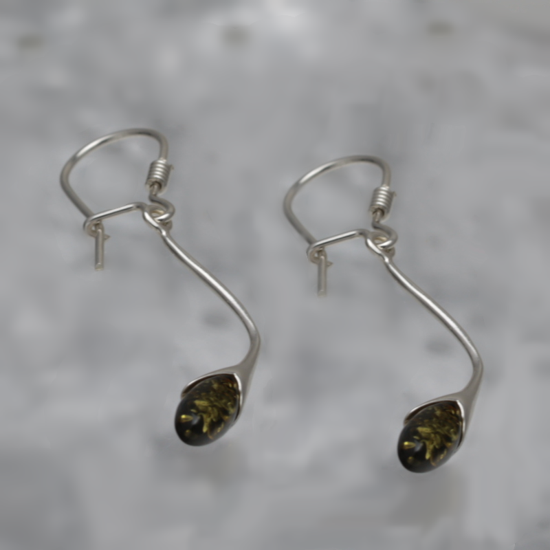 BOUCLES D'OREILLES EN ARGENT AVEC AMBER_KKSB-063