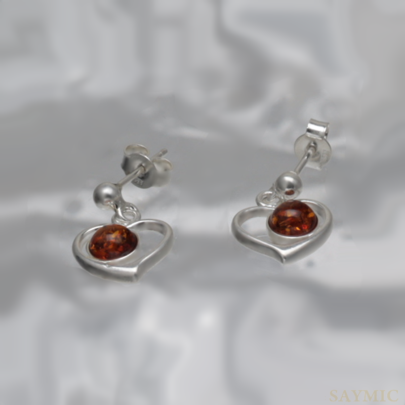 SILVER EARRINGS WITH AMBER_KKSB-065