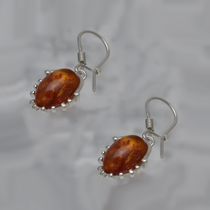 SILVER EARRINGS WITH AMBER_KKSB-066