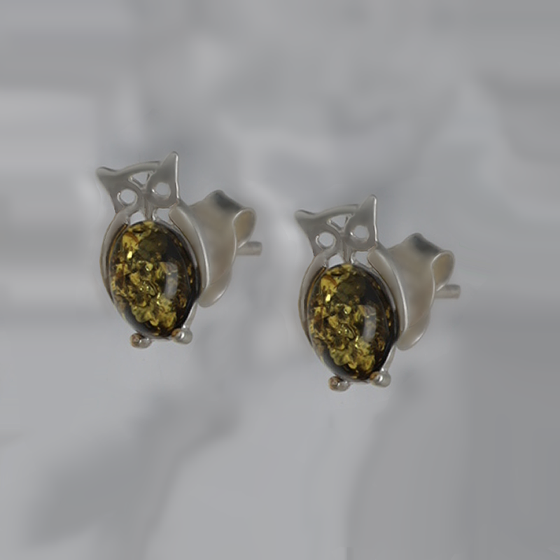 BOUCLES D'OREILLES EN ARGENT AVEC AMBER_KKSB-070