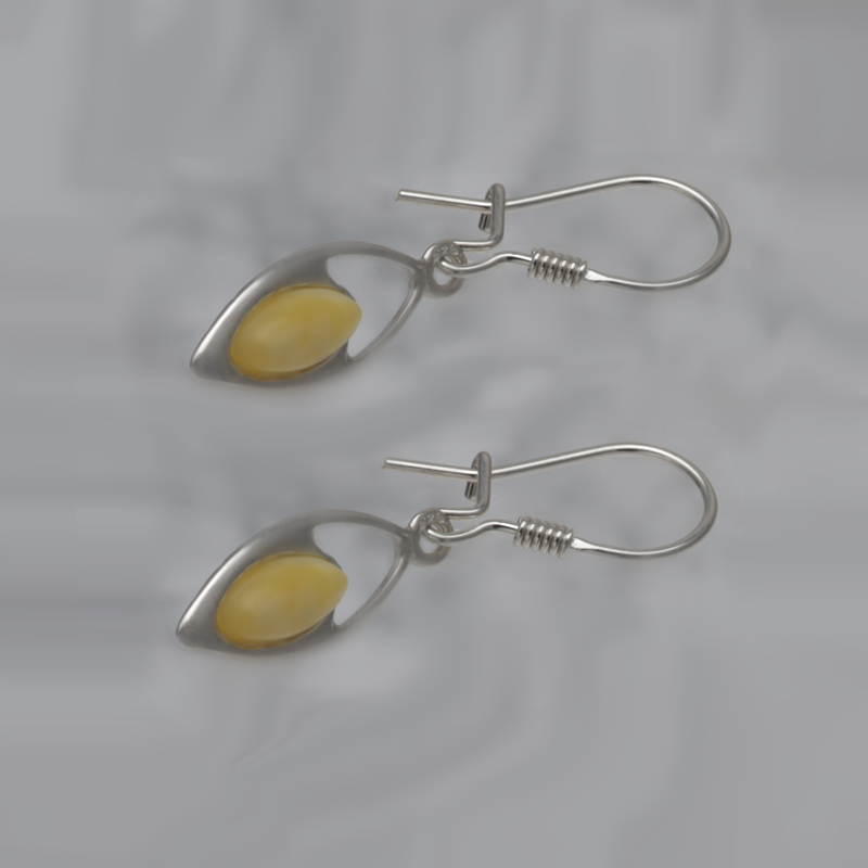 SILVER EARRINGS WITH AMBER_KKSB-071