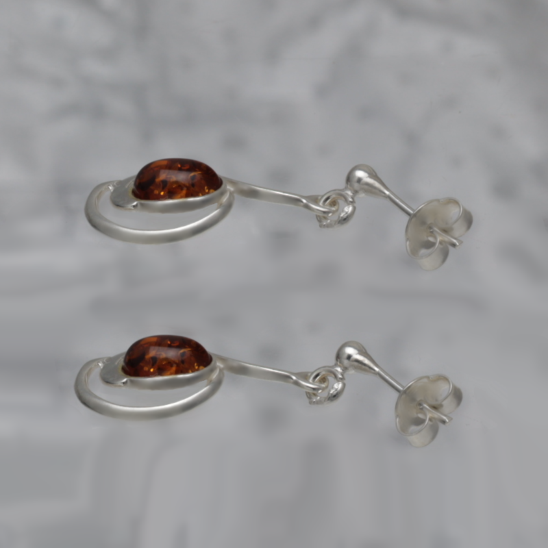 SILVER EARRINGS WITH AMBER_KKSB-072