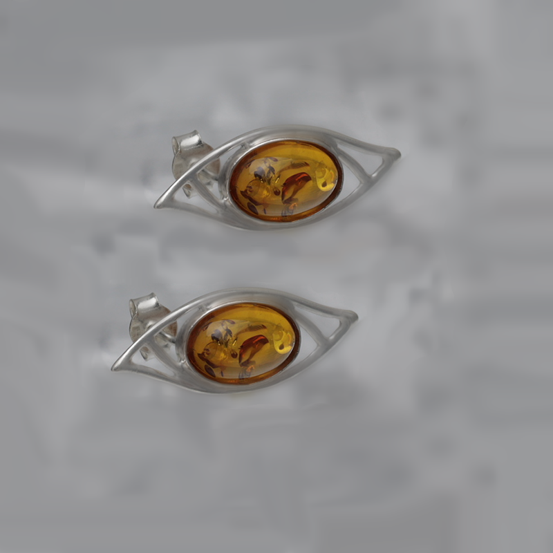 SILVER EARRINGS WITH AMBER_KKSB-076