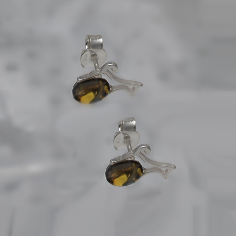 BOUCLES D'OREILLES EN ARGENT AVEC AMBER_KKSB-077