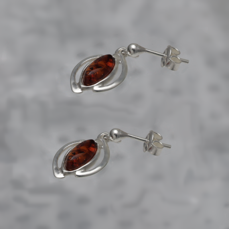 SILVER EARRINGS WITH AMBER_KKSB-086